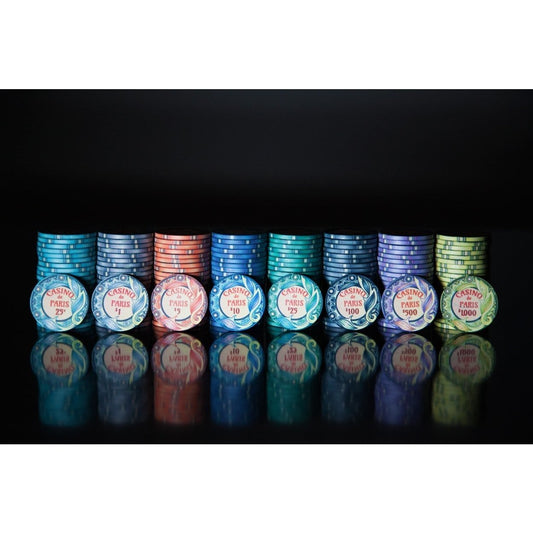 BBO Poker Tables Casino De Paris 500 Piece Ceramic Poker Chip Set 10 gram - Gaming Blaze