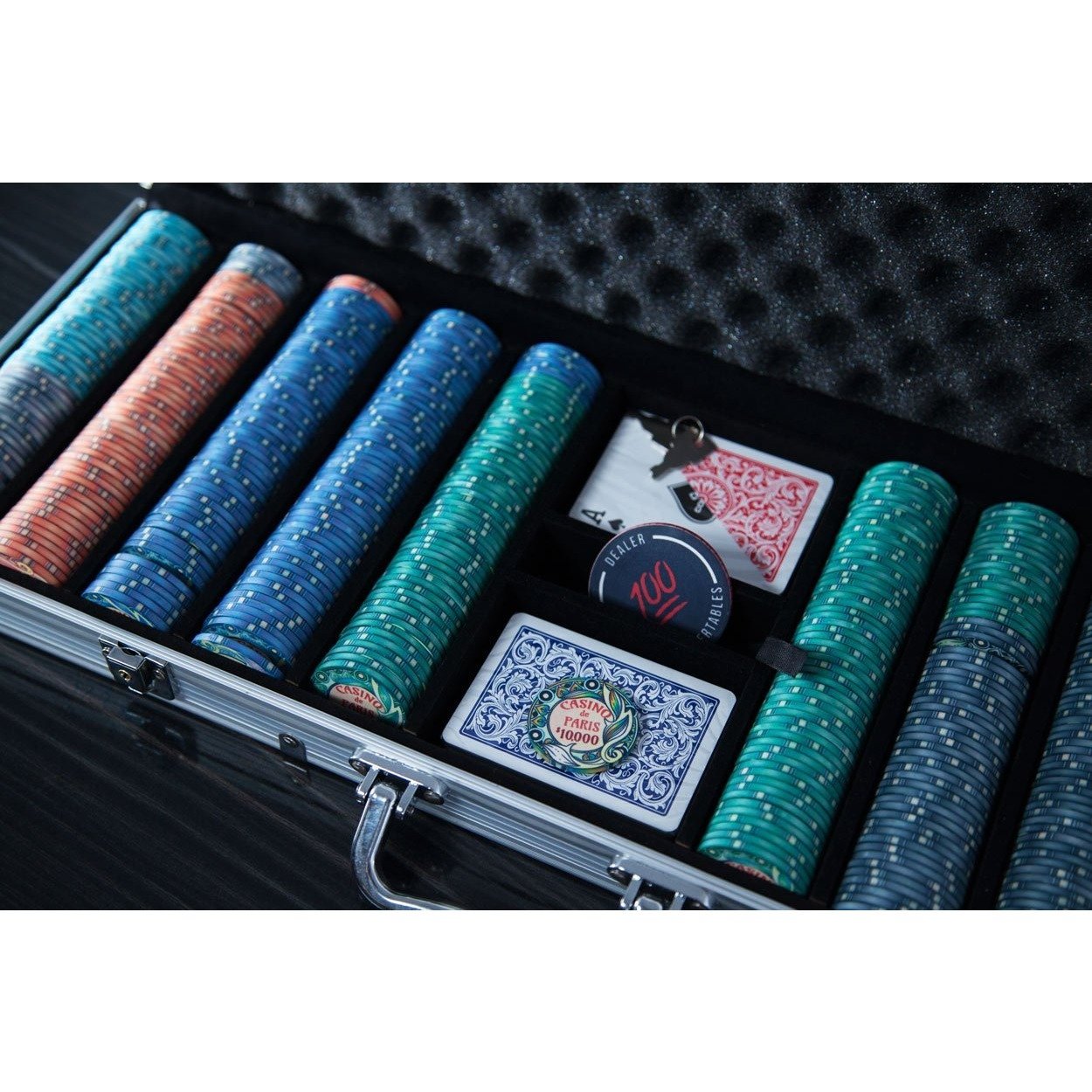 BBO Poker Tables Casino De Paris 500 Piece Ceramic Poker Chip Set 10 gram - Gaming Blaze