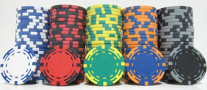 JP Commerce Z Striped 500 Piece Clay Poker Chip Set 13.5 gram - Gaming Blaze