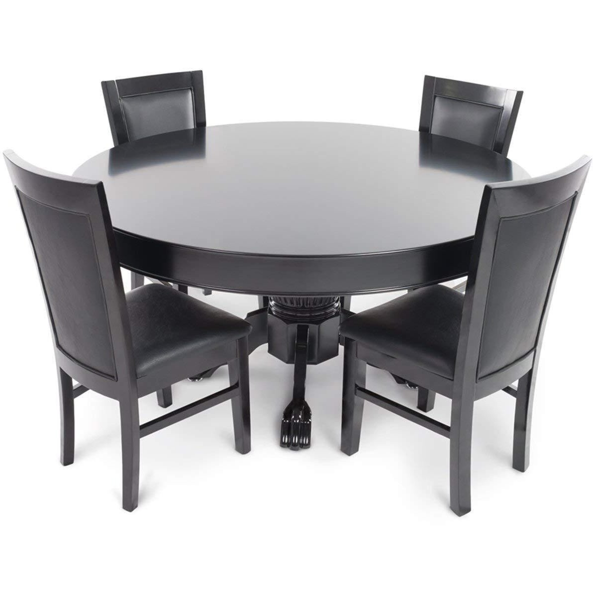 BBO Poker Tables Classic Black Gloss Poker Chair Set - Gaming Blaze