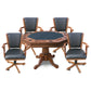 Hathaway Kingston Oak 3 in 1 Poker Table Set with 4 Arm Chairs - Gaming Blaze