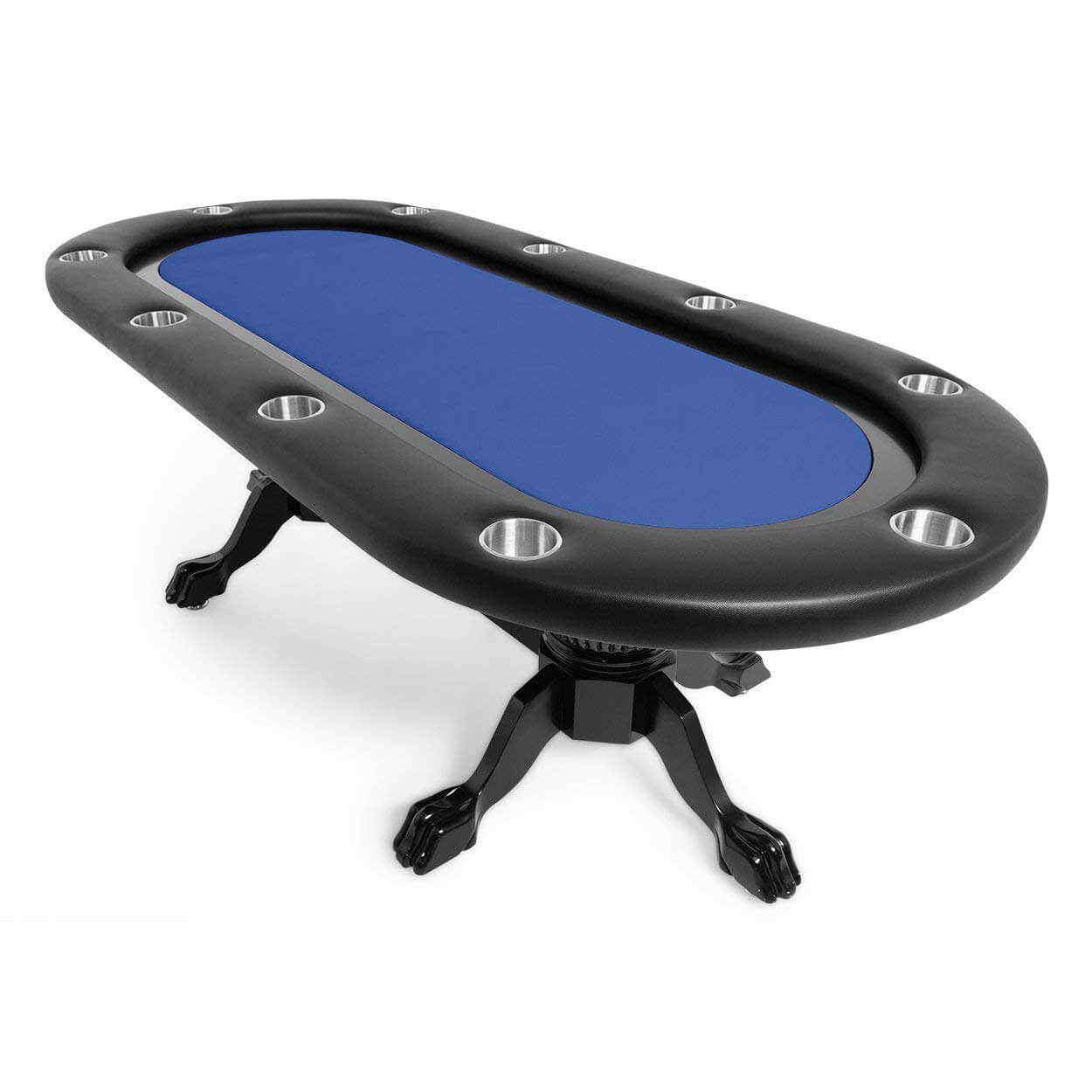 BBO Poker Tables Elite Black Oval Poker Table 10 Person - Gaming Blaze