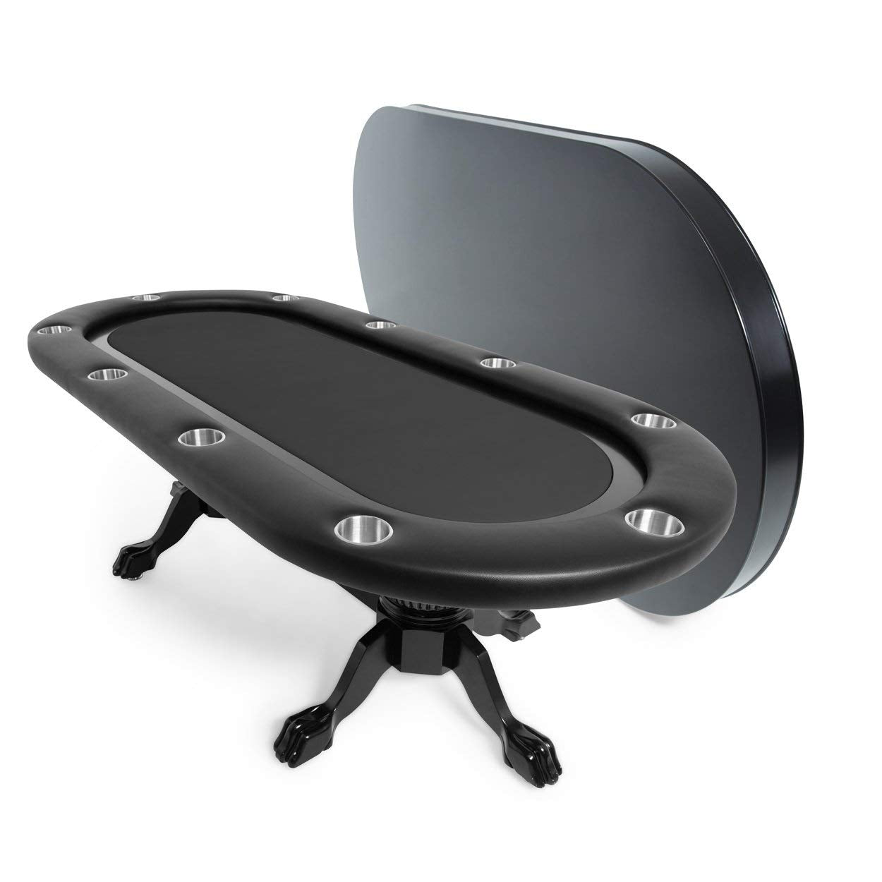 BBO Poker Tables Elite Black Oval Poker Table 10 Person - Gaming Blaze