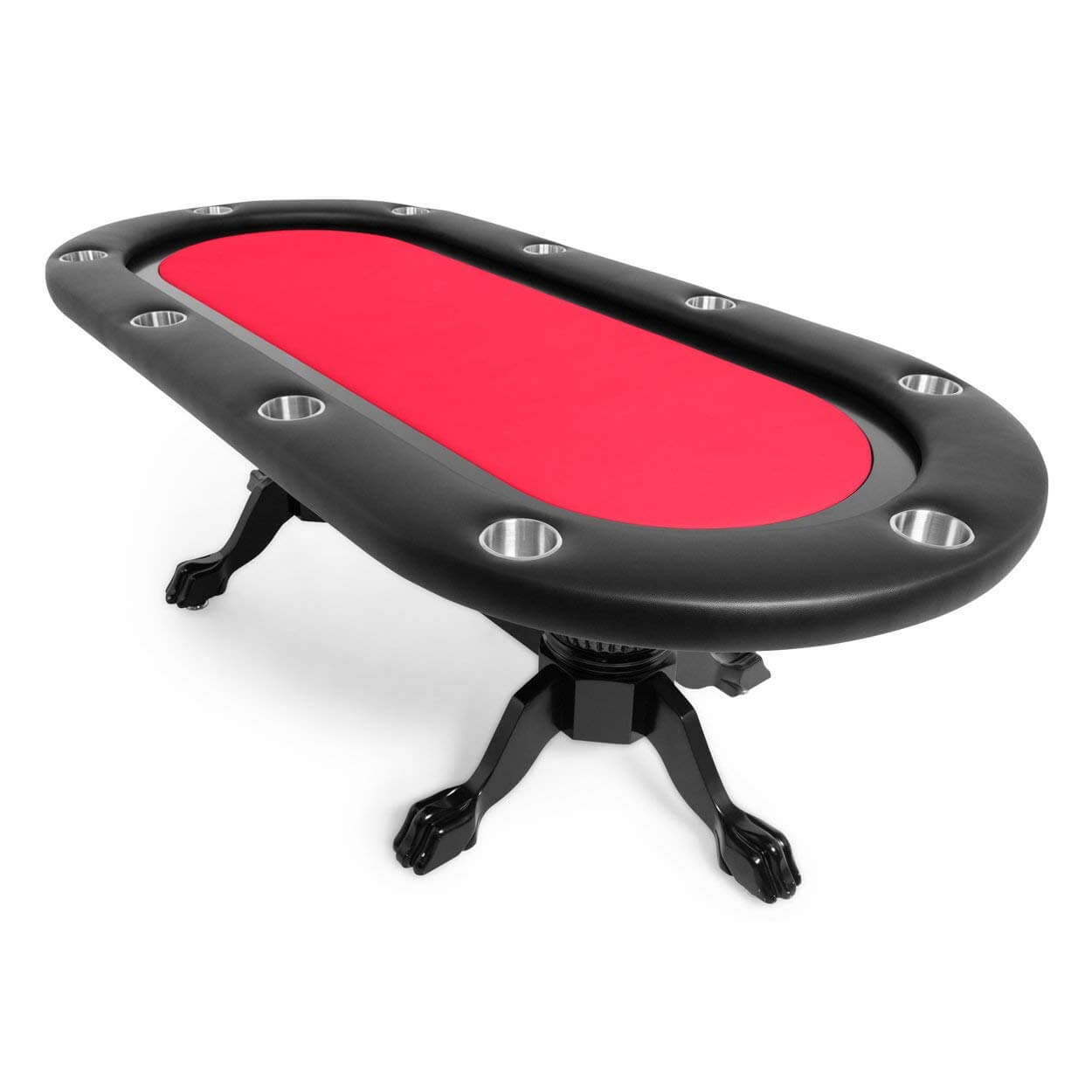 BBO Poker Tables Elite Black Oval Poker Table 10 Person - Gaming Blaze