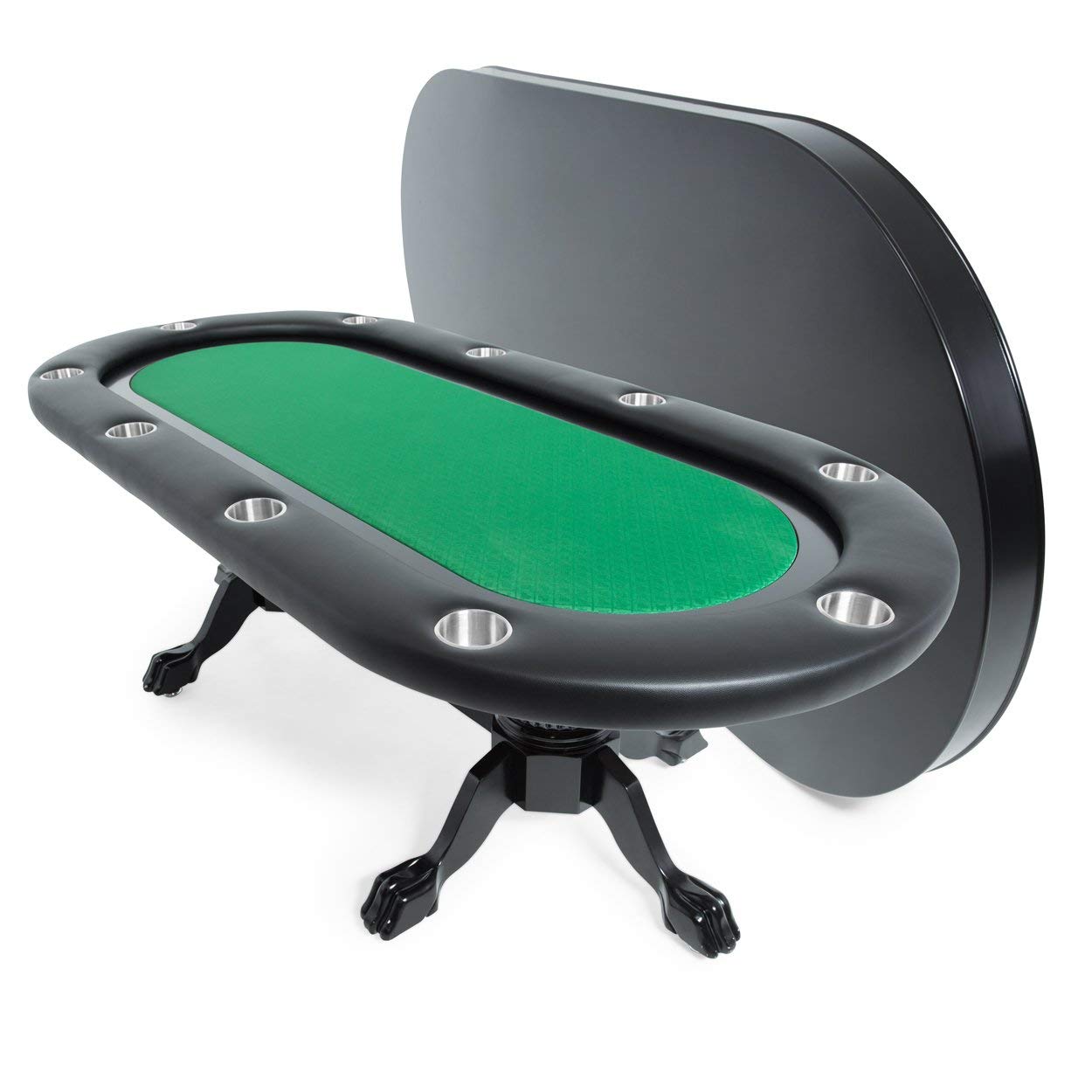 BBO Poker Tables Elite Black Oval Poker Table 10 Person - Gaming Blaze