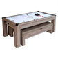 Hathaway Driftwood 7ft Multi Game Table 3 in 1 with Dining Top & Benches  - Gaming Blaze