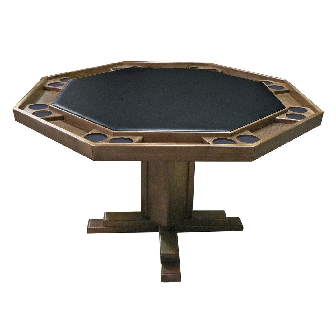 Kestell 57" Octagon Custom Poker Card Table Oak Wood 8 Person - Gaming Blaze