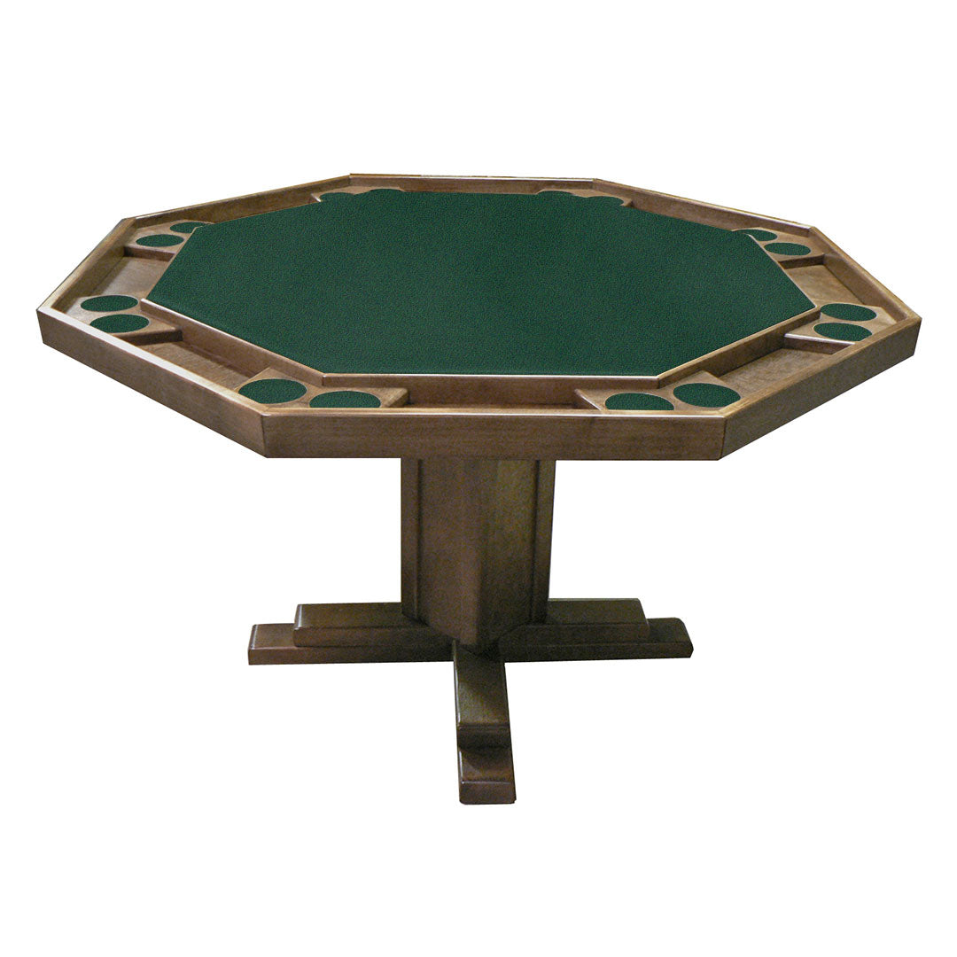 Kestell 57" Octagon Custom Poker Card Table Oak Wood 8 Person - Gaming Blaze