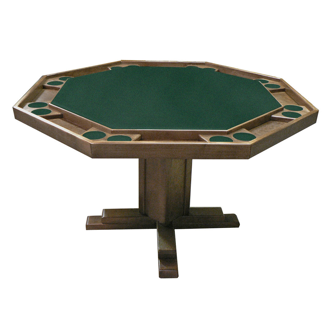 Kestell 52" Octagon Custom Poker Card Table Oak Wood 8 Person - Gaming Blaze