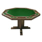 Kestell 57" Octagon Custom Poker Card Table Oak Wood 8 Person - Gaming Blaze