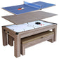 Hathaway Driftwood 7ft Multi Game Table 3 in 1 with Dining Top & Benches  - Gaming Blaze