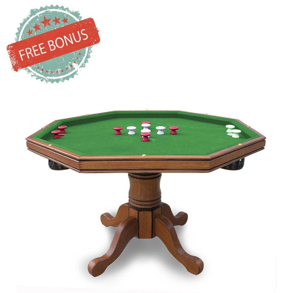 Hathaway Kingston Oak Octagon 3 in 1 Poker Table 8 Person - Gaming Blaze