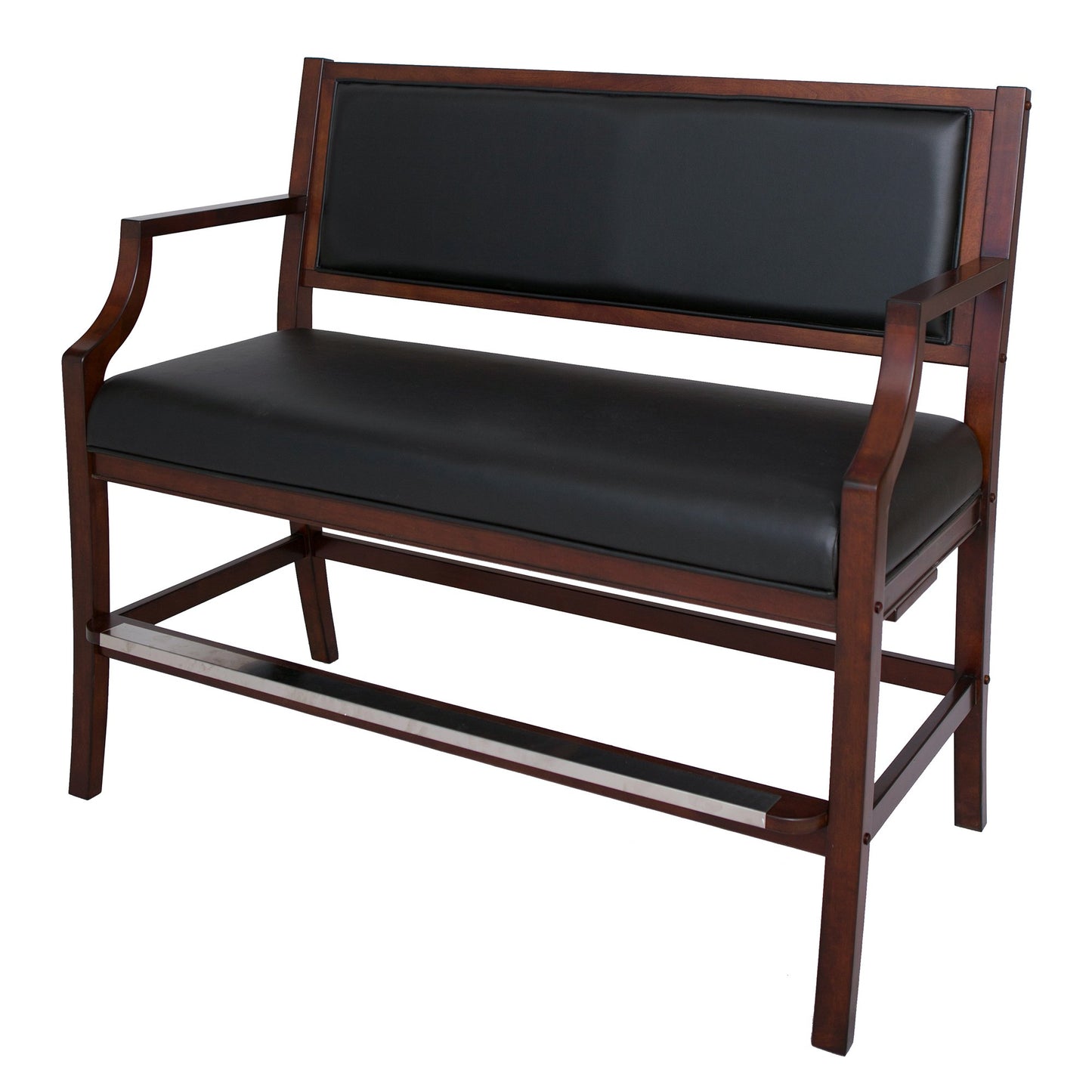 Hathaway Hampton Club Walnut Finish Spectator Bench - Gaming Blaze