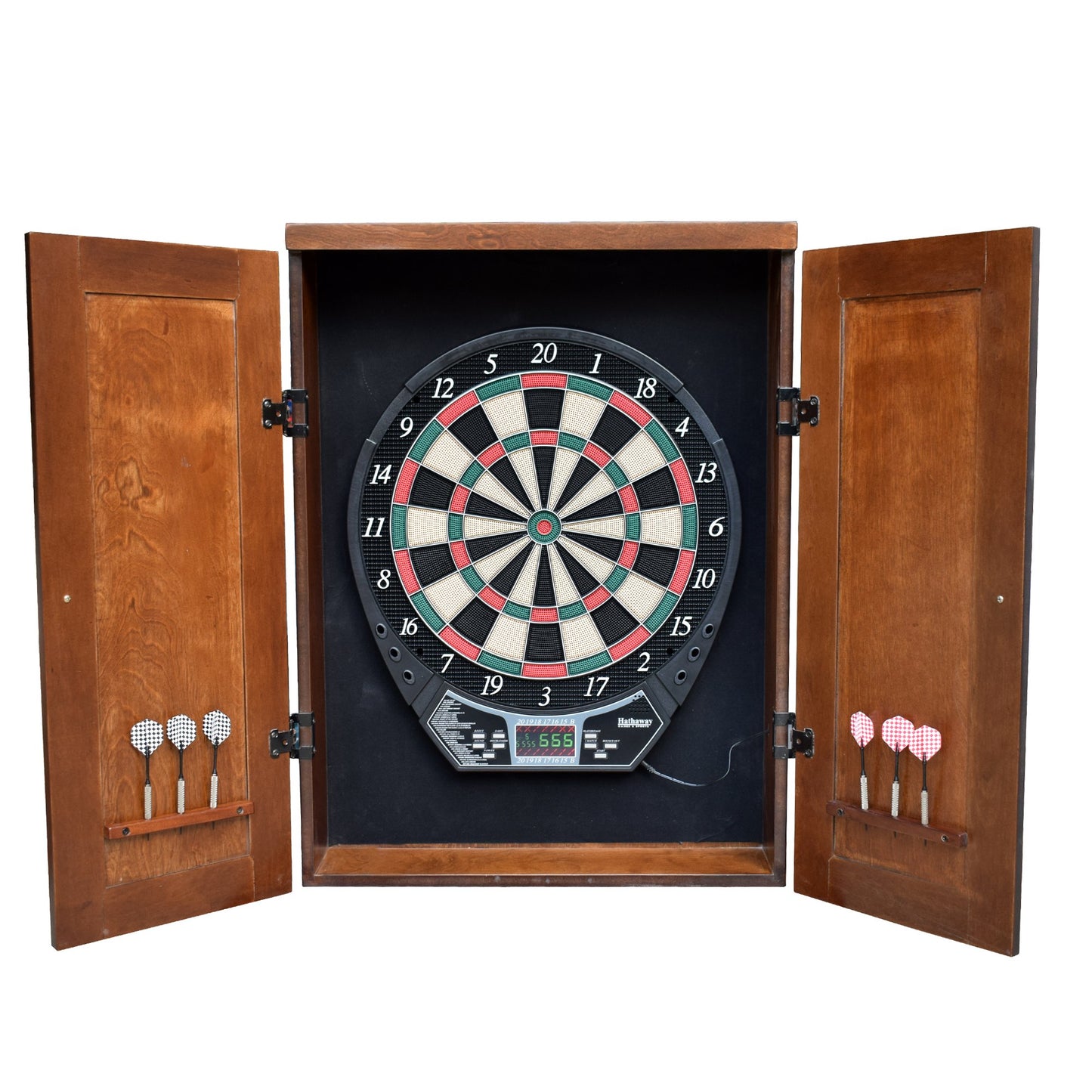 Hathaway Brookline Electronic Dartboard Cabinet Set - Gaming Blaze