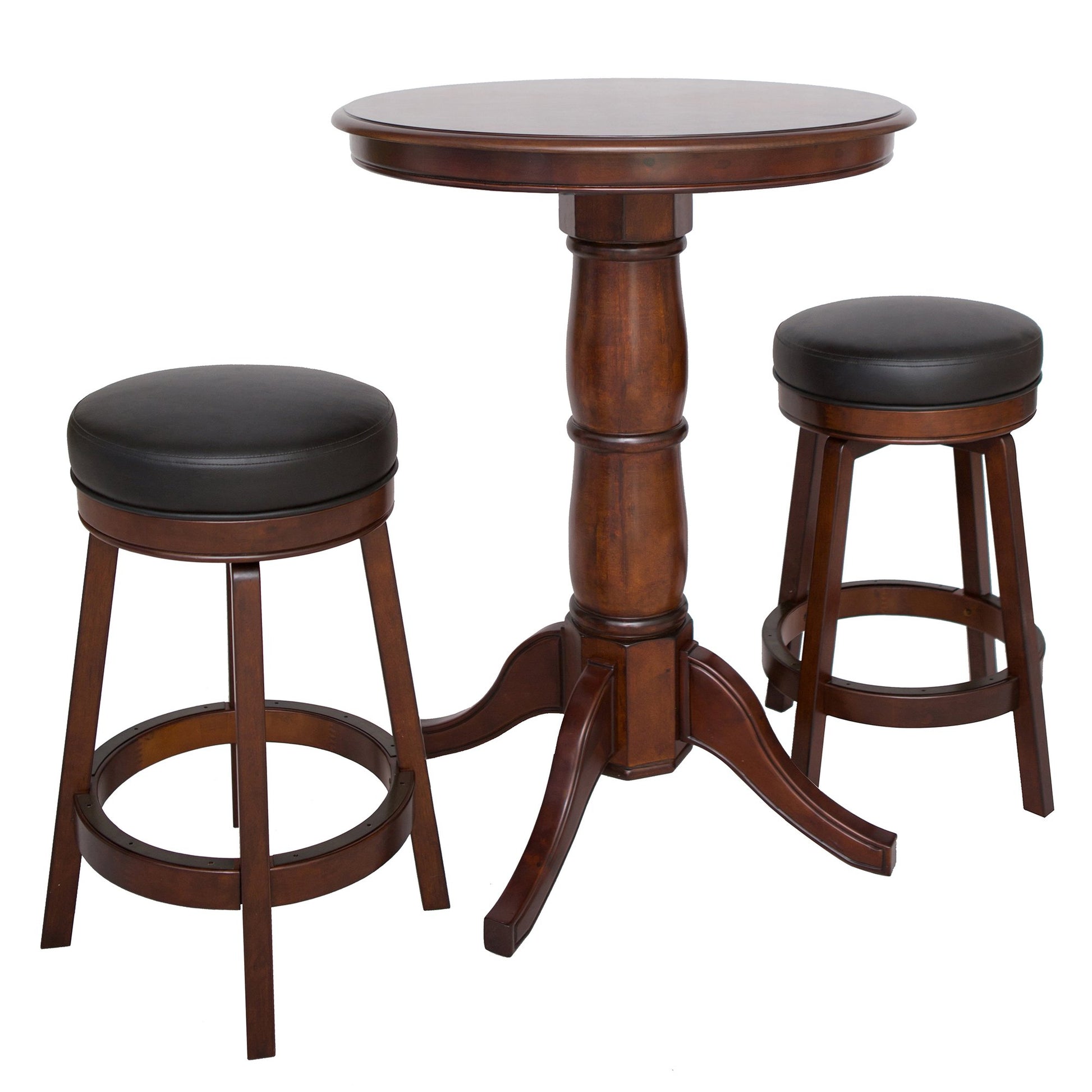 Hathaway Oxford Hardwood Walnut Finish 3 Piece Pub Table Set - Gaming Blaze