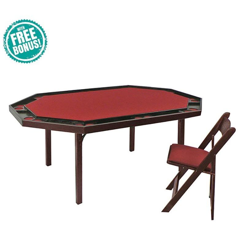 Kestell Deluxe Folding Custom Poker Table Oak Wood 10 Person - Gaming Blaze