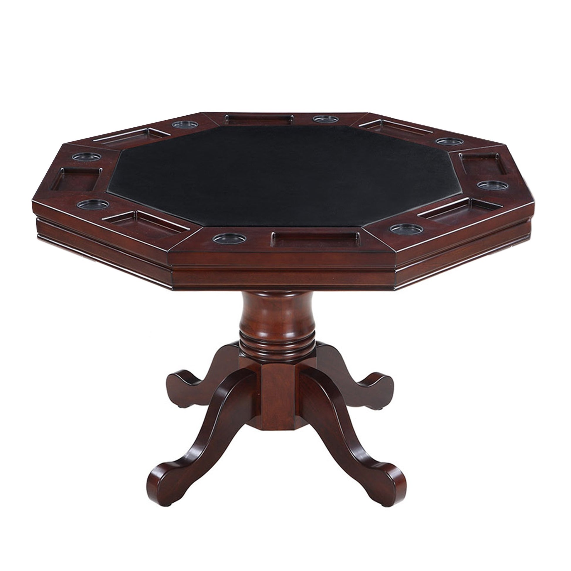 Hathaway Kingston Walnut 3 in 1 Poker Table Set with 4 Arm Chairs - Gaming Blaze