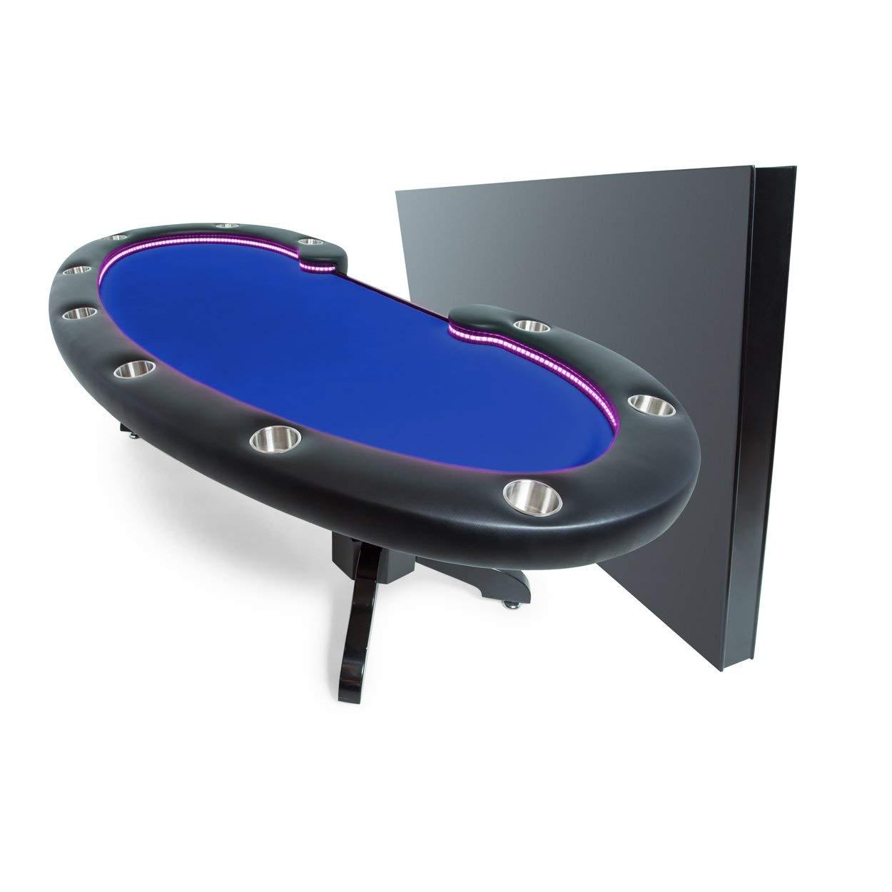 BBO Poker Tables Lumen HD LED Black Poker Table 10 Person and Dealer - Gaming Blaze