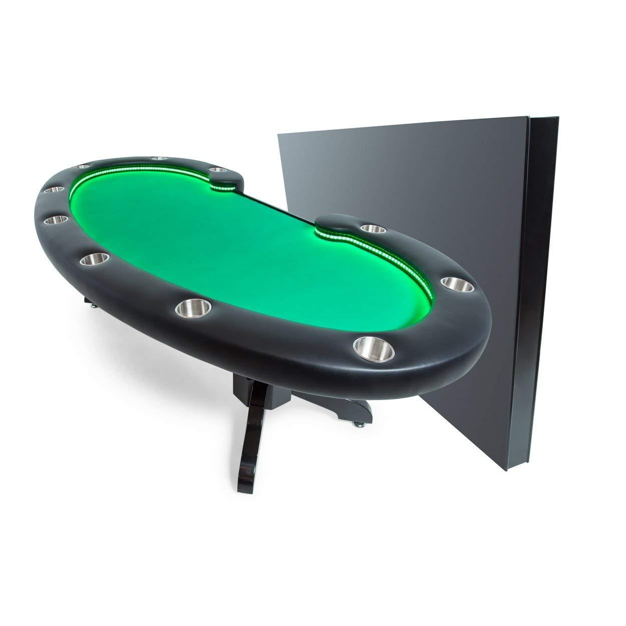 BBO Poker Tables Lumen HD LED Black Poker Table 10 Person and Dealer - Gaming Blaze