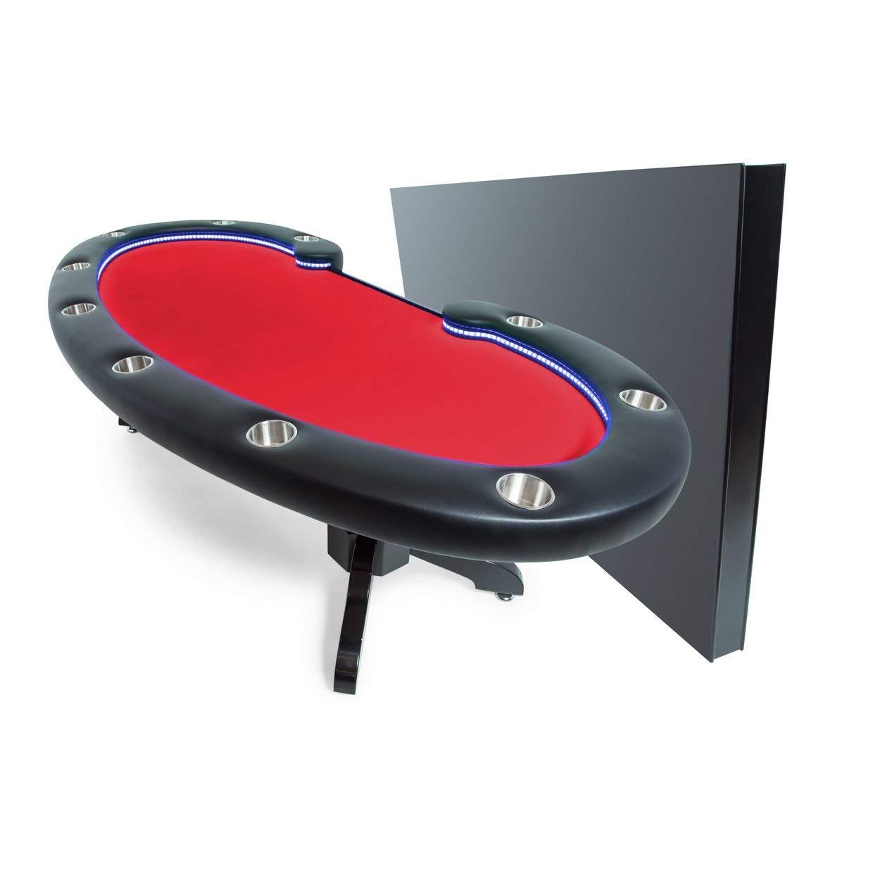 BBO Poker Tables Lumen HD LED Black Poker Table 10 Person and Dealer - Gaming Blaze