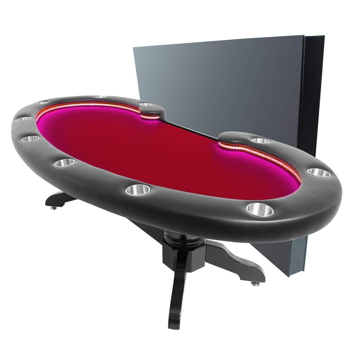 BBO Poker Tables Lumen HD LED Black Poker Table 10 Person and Dealer - Gaming Blaze