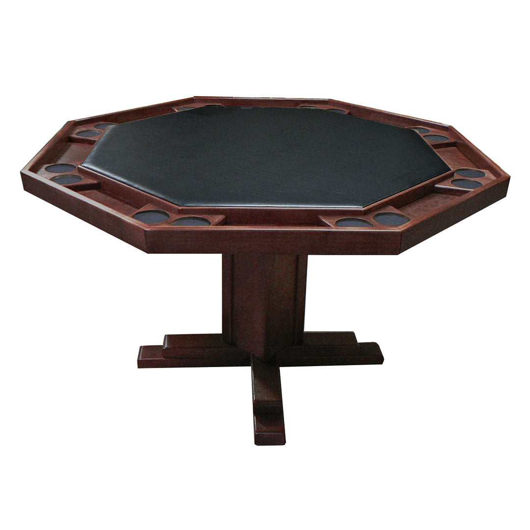 Kestell 57" Octagon Custom Poker Card Table Oak Wood 8 Person - Gaming Blaze