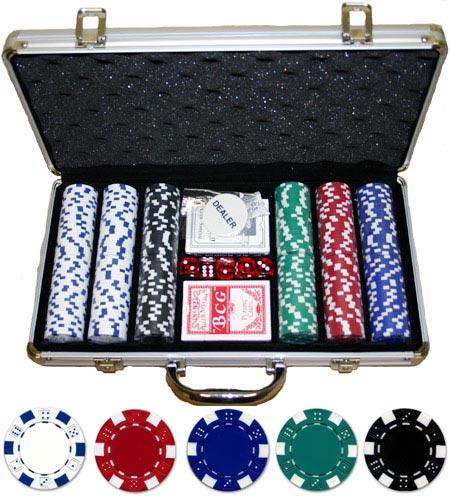 JP Commerce Dice 300 Piece Casino Poker Chip Set 11.5 gram - Gaming Blaze