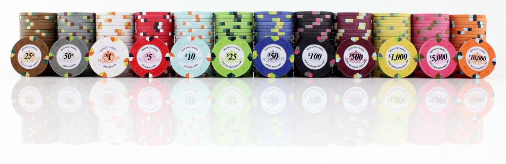 JP Commerce Monaco 500 Piece Clay Poker Chip Set 13.5 gram - Gaming Blaze