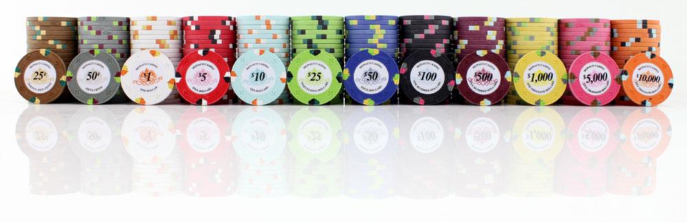 JP Commerce Monaco 500 Piece Clay Poker Chip Set 13.5 gram - Gaming Blaze