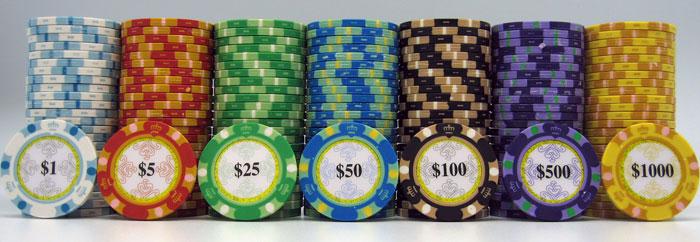 JP Commerce Monte Carlo 500 Piece Clay Poker Chip Set 13.5 gram - Gaming Blaze