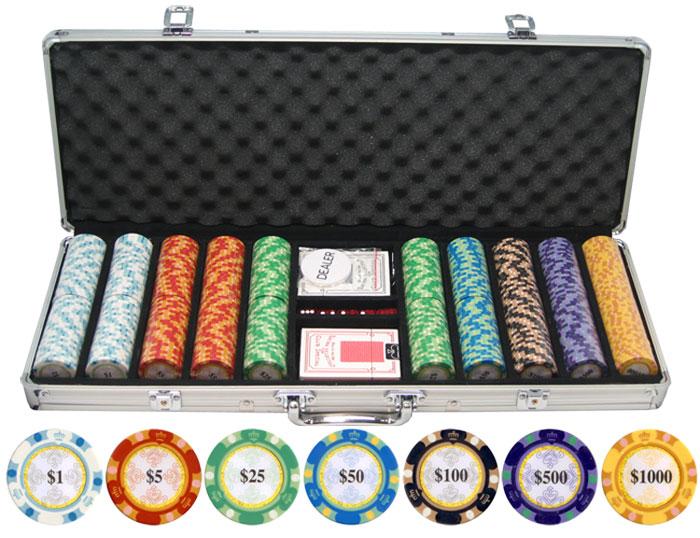 JP Commerce Monte Carlo 500 Piece Clay Poker Chip Set 13.5 gram - Gaming Blaze