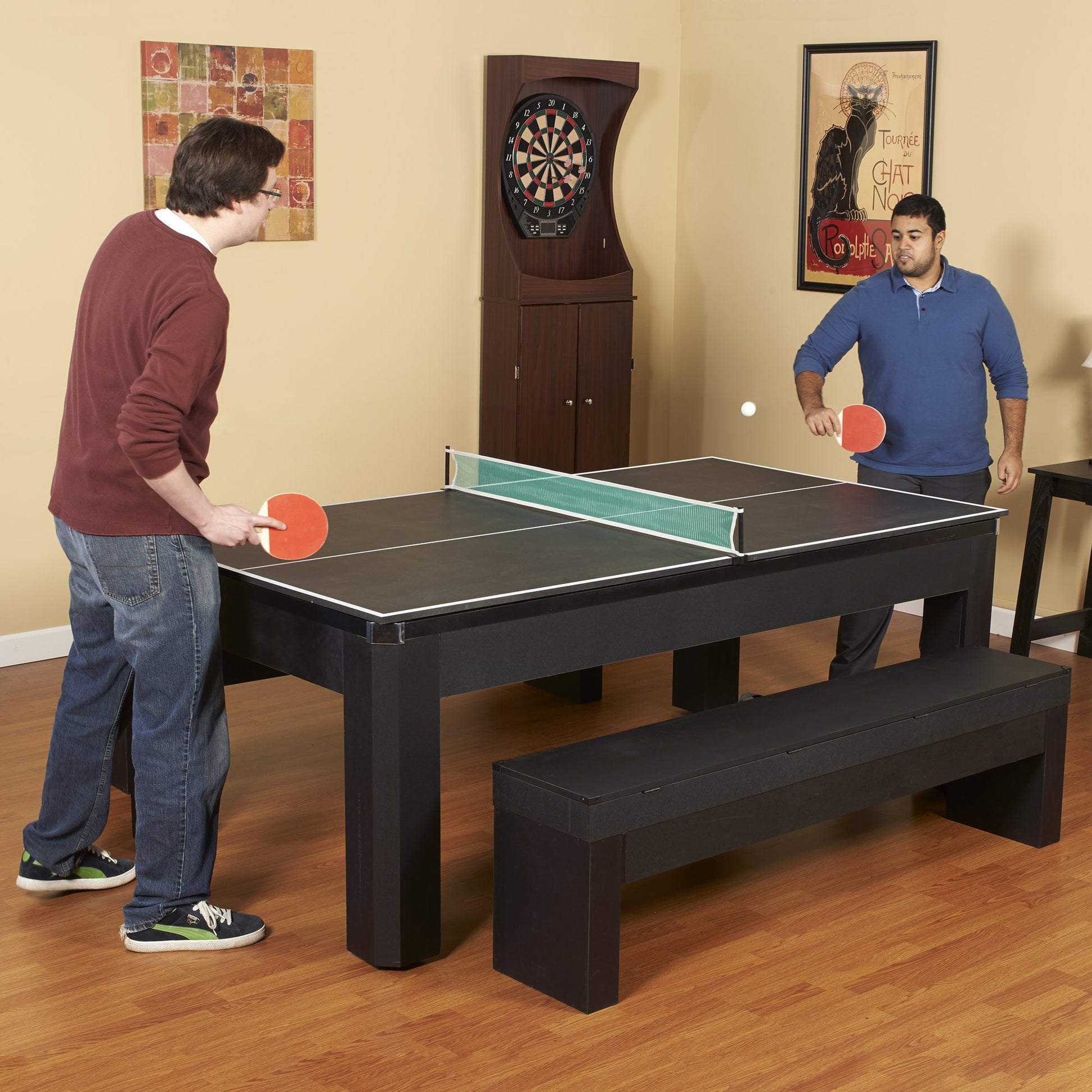 Hathaway Park Avenue 7ft Multi Game Table with Dining Top & Benches  - Gaming Blaze