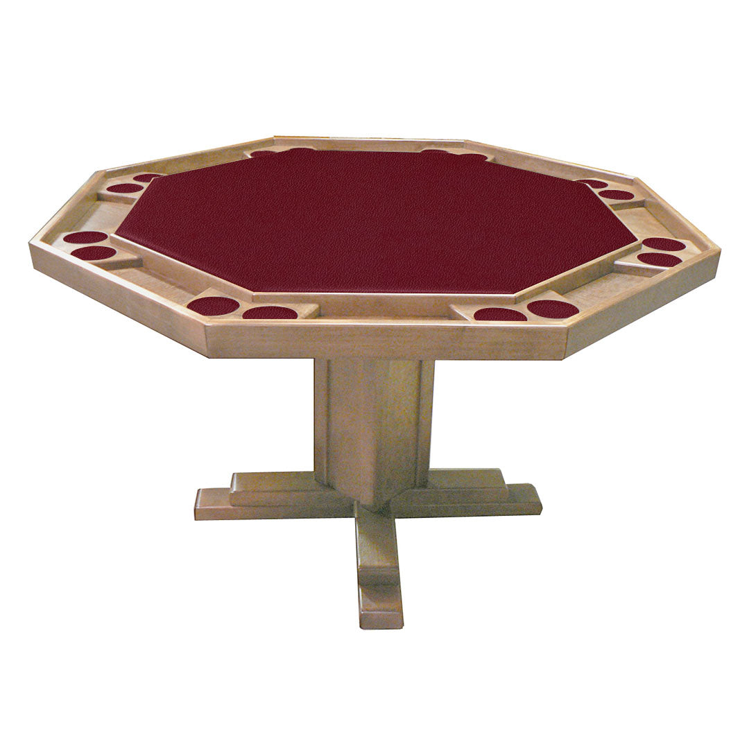 Kestell 57" Octagon Custom Poker Card Table Oak Wood 8 Person - Gaming Blaze