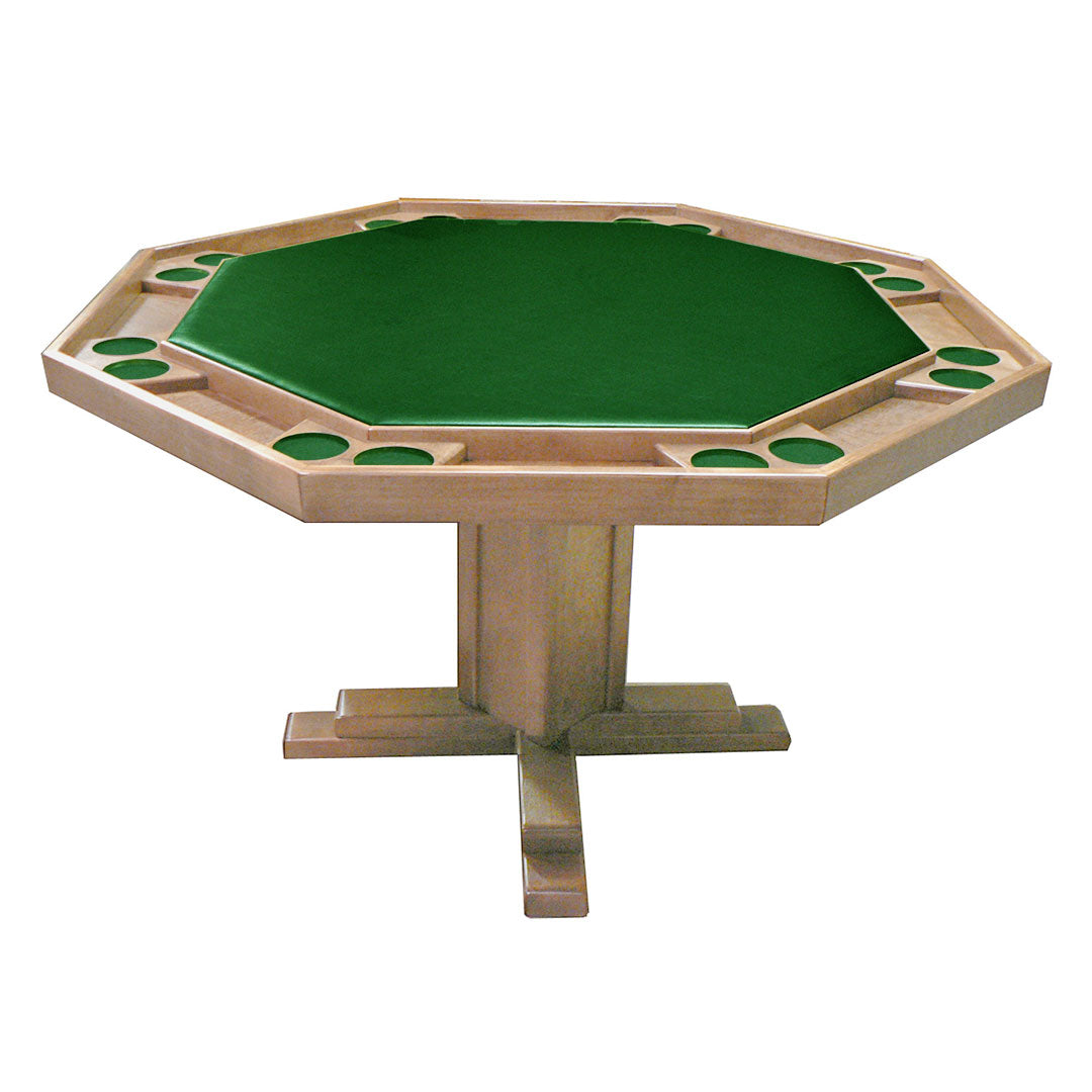 Kestell 57" Octagon Custom Poker Card Table Oak Wood 8 Person - Gaming Blaze