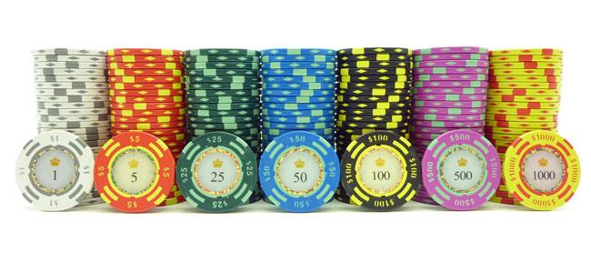 JP Commerce Crown Casino 500 Piece Clay Poker Chip Set 13.5 gram - Gaming Blaze