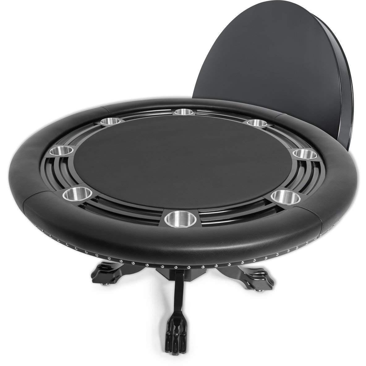 BBO Poker Tables Nighthawk Black Round Poker Table 8 Person - Gaming Blaze