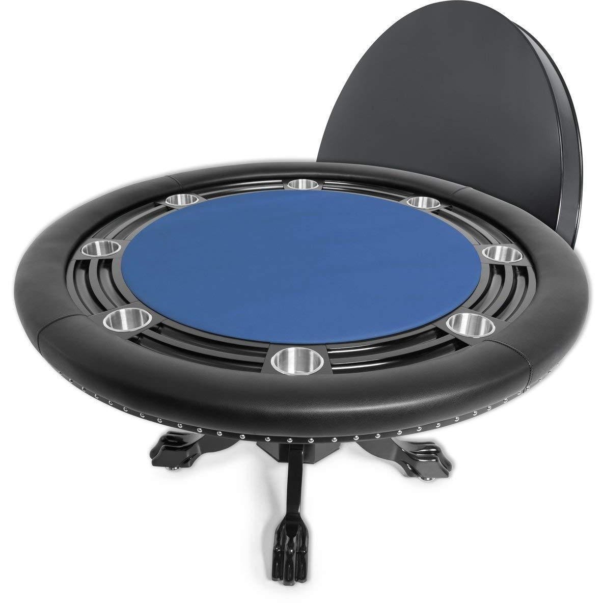 BBO Poker Tables Nighthawk Black Round Poker Table 8 Person - Gaming Blaze