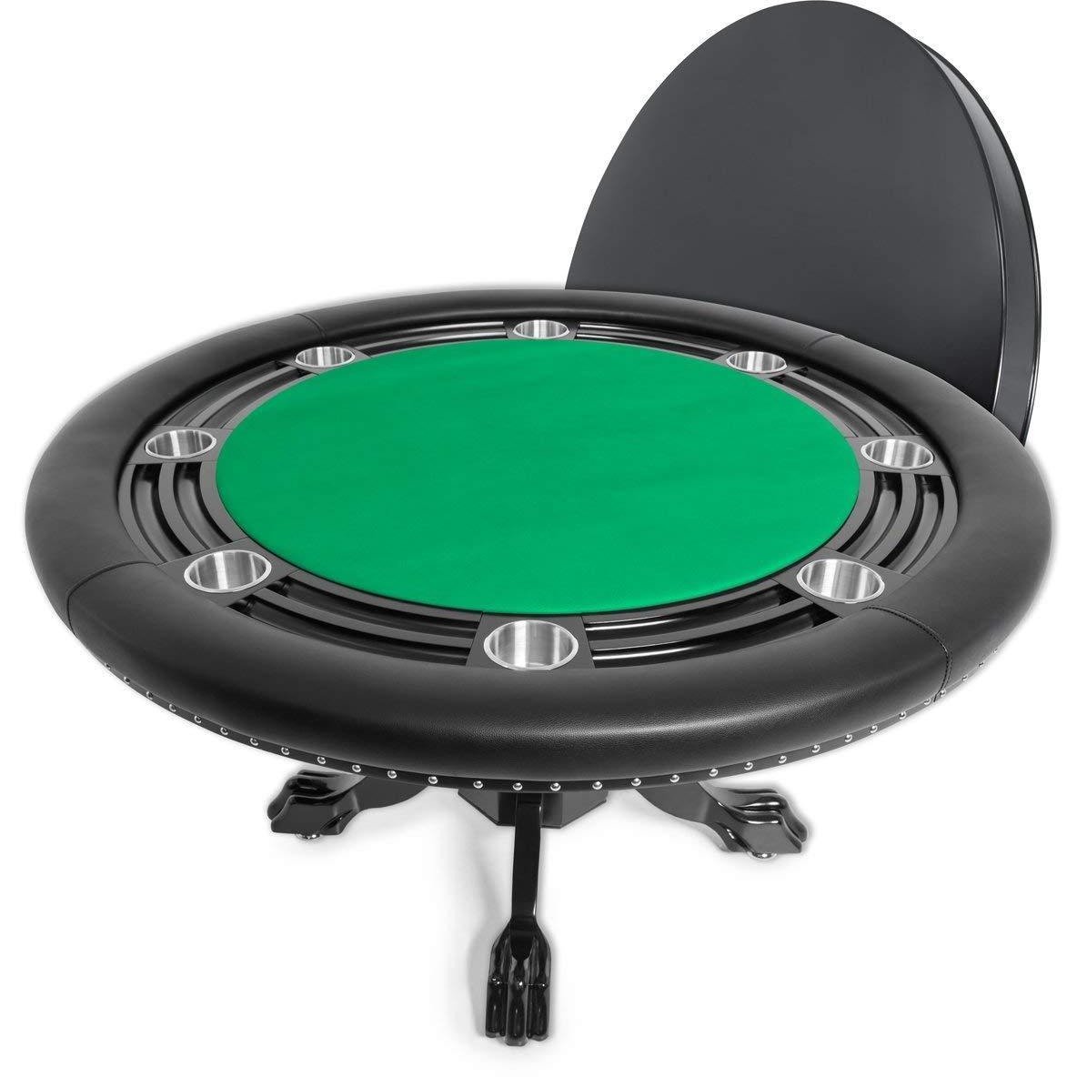 BBO Poker Tables Nighthawk Black Round Poker Table 8 Person - Gaming Blaze