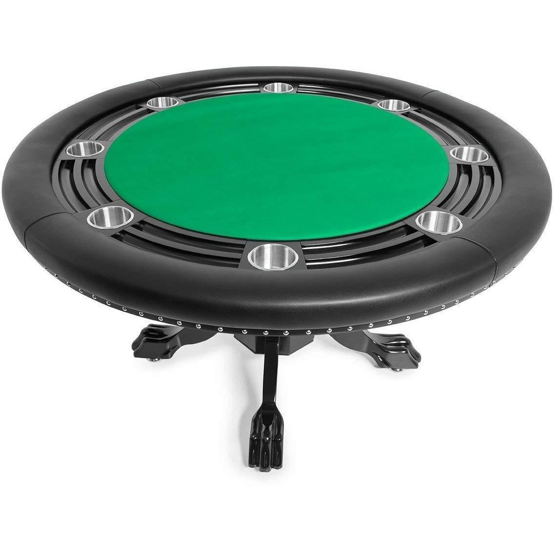 BBO Poker Tables Nighthawk Black Round Poker Table 8 Person - Gaming Blaze