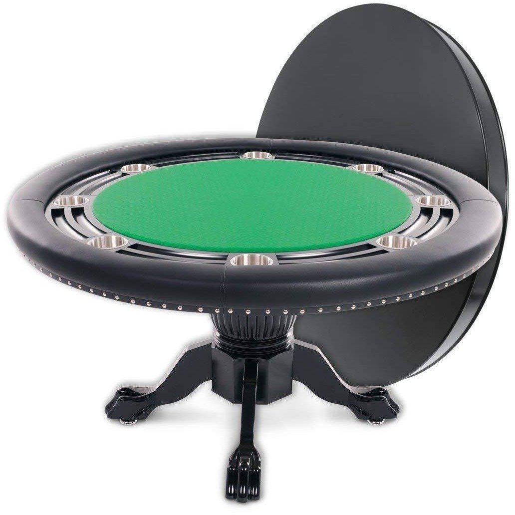 BBO Poker Tables Nighthawk Black Round Poker Table 8 Person - Gaming Blaze