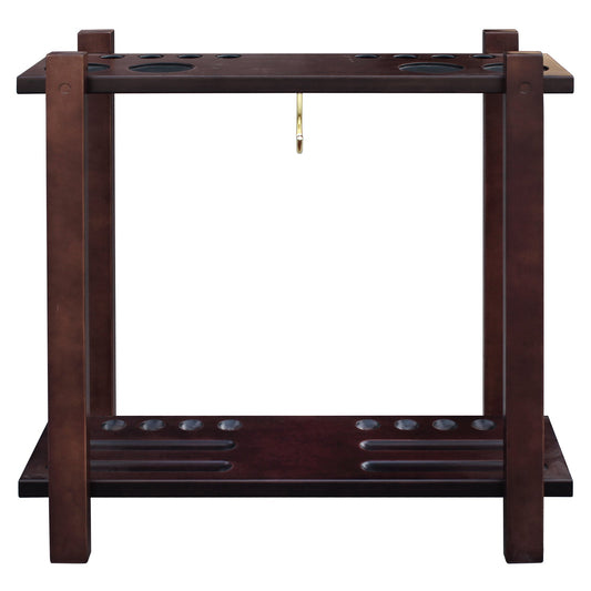 Hathaway Rich Mahogany Classic Pool Cue Rack  - Gaming Blaze