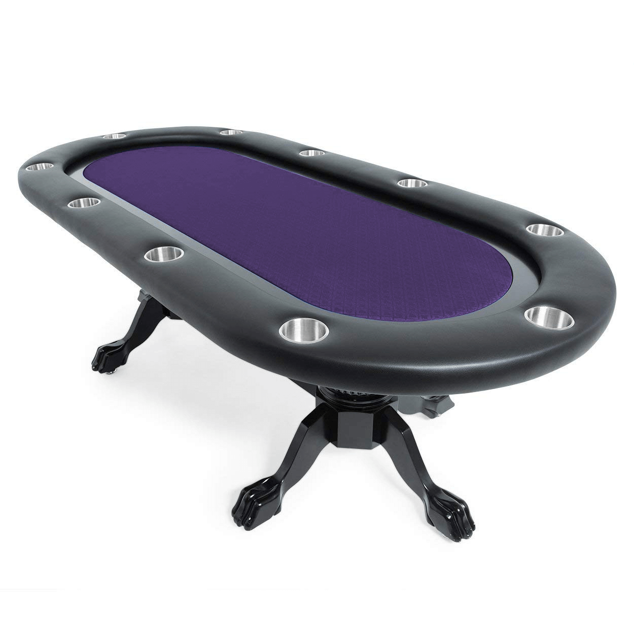 BBO Poker Tables Elite Black Oval Poker Table 10 Person - Gaming Blaze