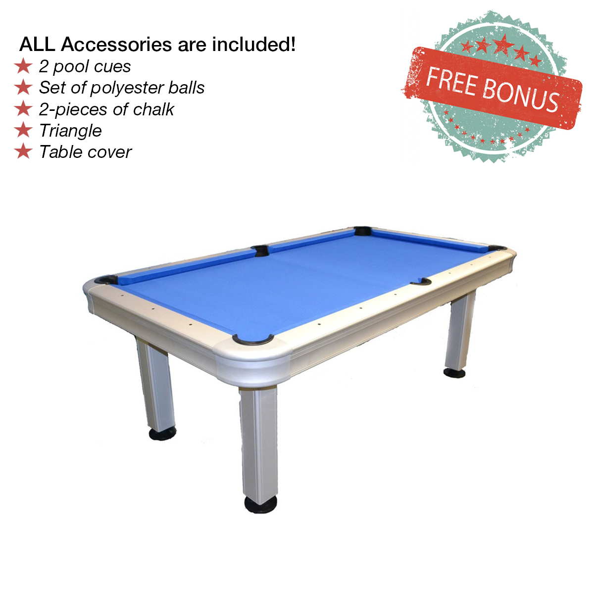 Imperial 7ft Outdoor Pool Table All Weather with Playing Accessories - Gaming Blaze