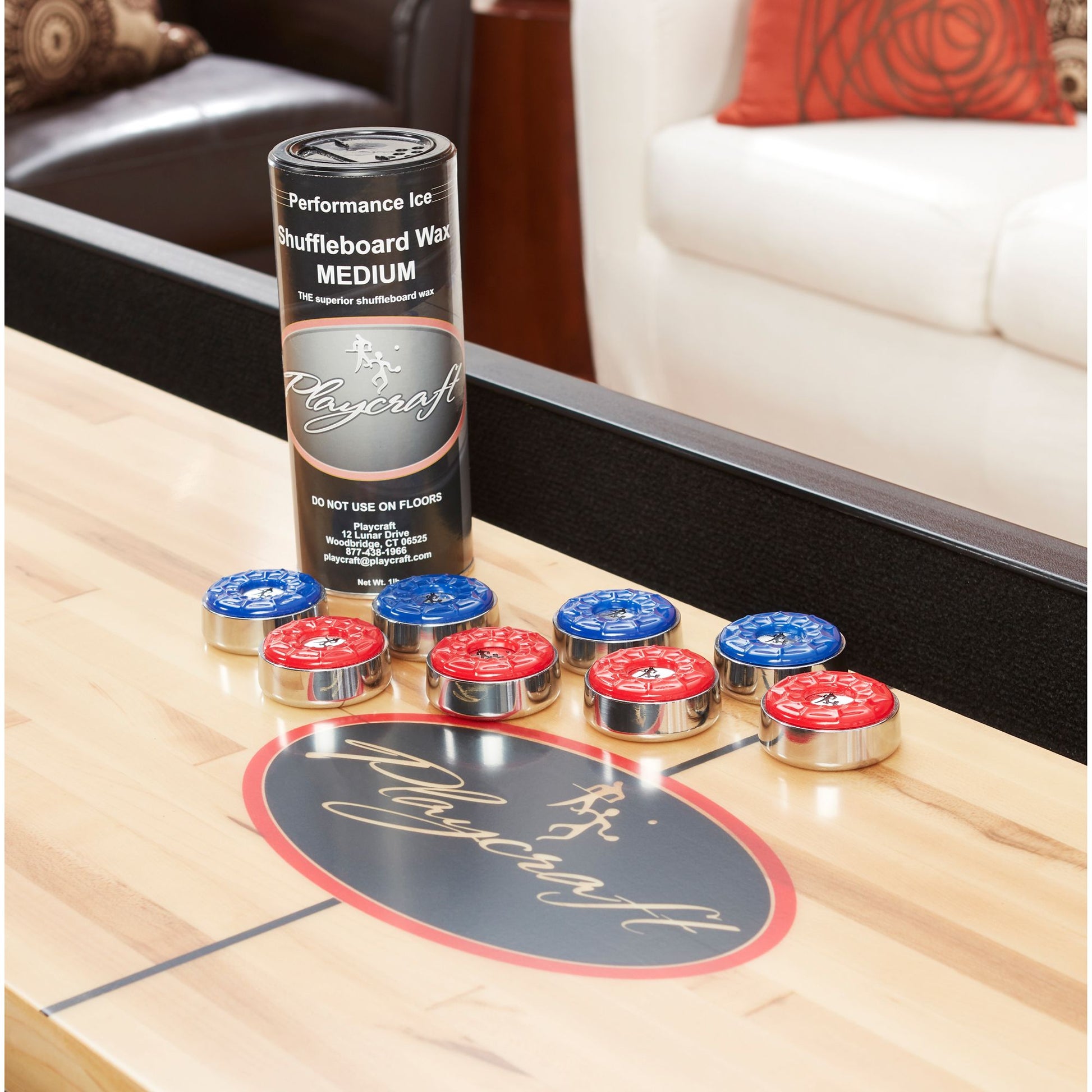 Playcraft Woodbridge Shuffleboard Table with Playing Accessories - Gaming Blaze