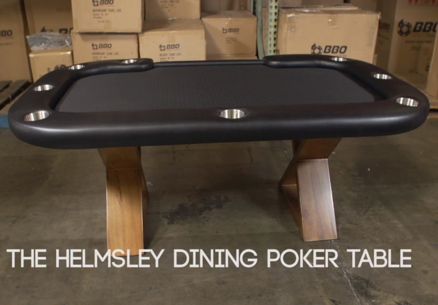 BBO Poker Tables Helmsley Poker Dining Table 8 Person with Dealer Spot - Gaming Blaze