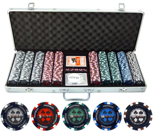 JP Commerce Pro Poker 500 Piece Clay Poker Chip Set 13.5 gram - Gaming Blaze