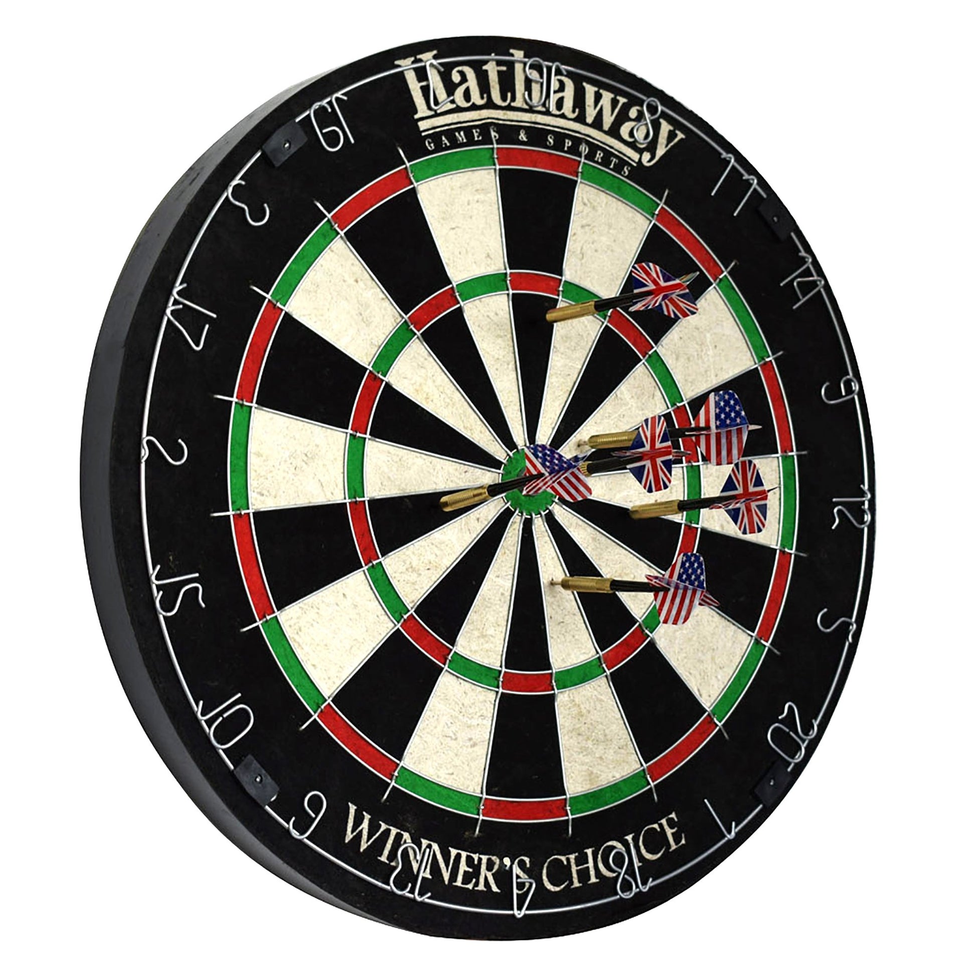 Hathaway Sisal Fiber Bristle Winners Choice 18" Dartboard Set - Gaming Blaze