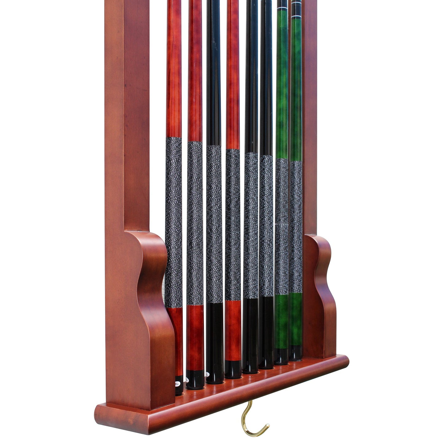 Hathaway Rich Mahogany Vintage Pool Cue Rack  - Gaming Blaze