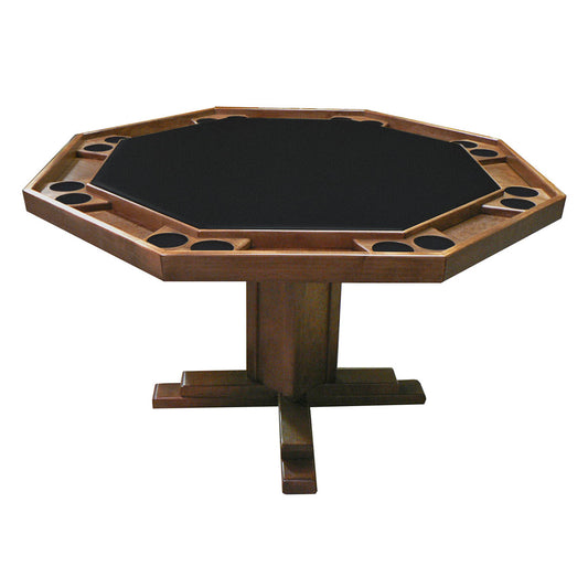 Kestell 52" Octagon Custom Poker Card Table Oak Wood 8 Person - Gaming Blaze