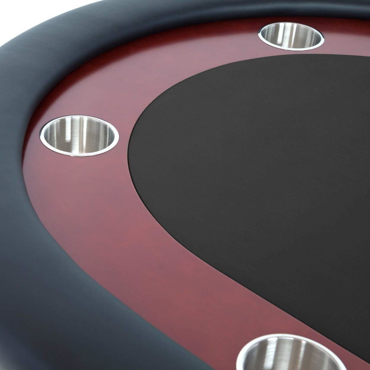 BBO Poker Tables Rockwell Mahogany Oval Poker Table 10 Person - Gaming Blaze